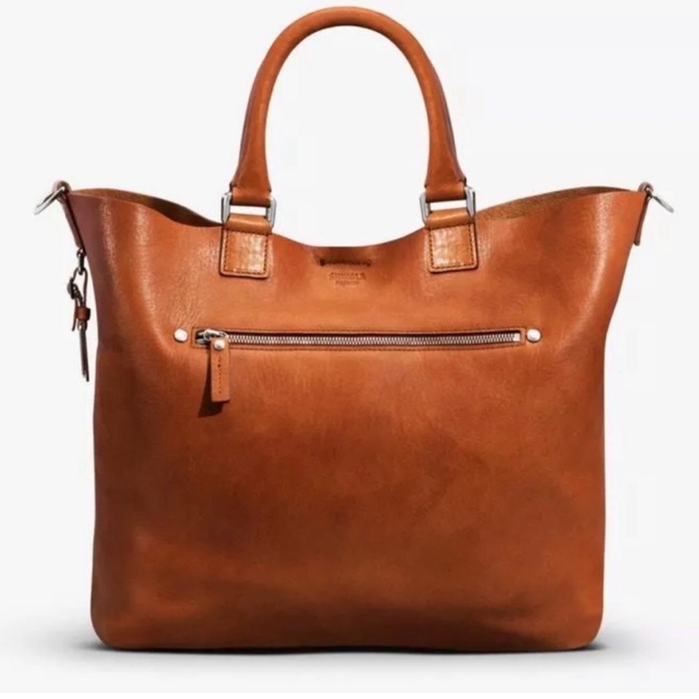 Shinola Detroit Women's Medium Classic Signature Bourbon Leather Tote.